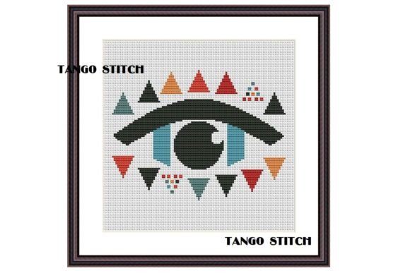 Abstract Eye Cross Stitch Pattern Review for Sweatshirts