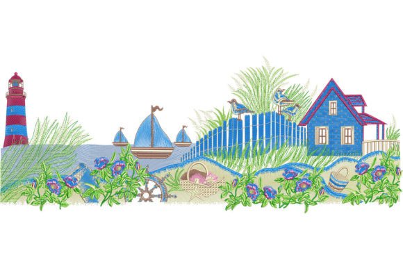Beautiful House Near Ocean Embroidery Review