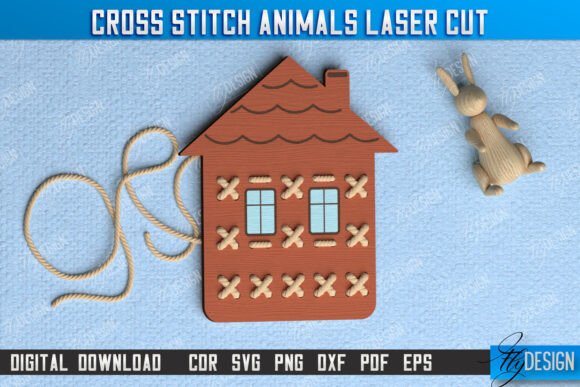 Cross Stitch House Montessori Lacing