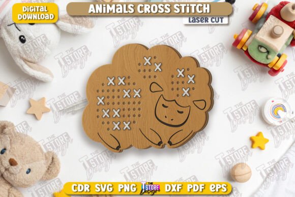 Cross Stitch Sheep Laser Cut CNC
