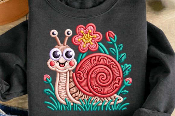 Cute Snail Flower Faux Yarn Embroidery Review