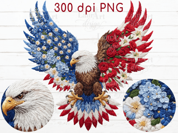 Faux Embroidery Eagle Patriotic Design Review