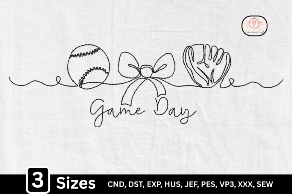Game Day Baseball Bow Embroidery Review