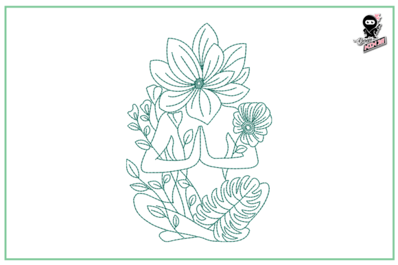 Lotus Girl Embroidery for Seasonal Projects