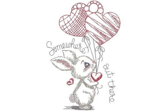 Somewhere Out There Bunny Rabbit Embroidery
