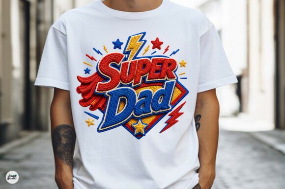 Superhero Dad Embroidery for Father's Day